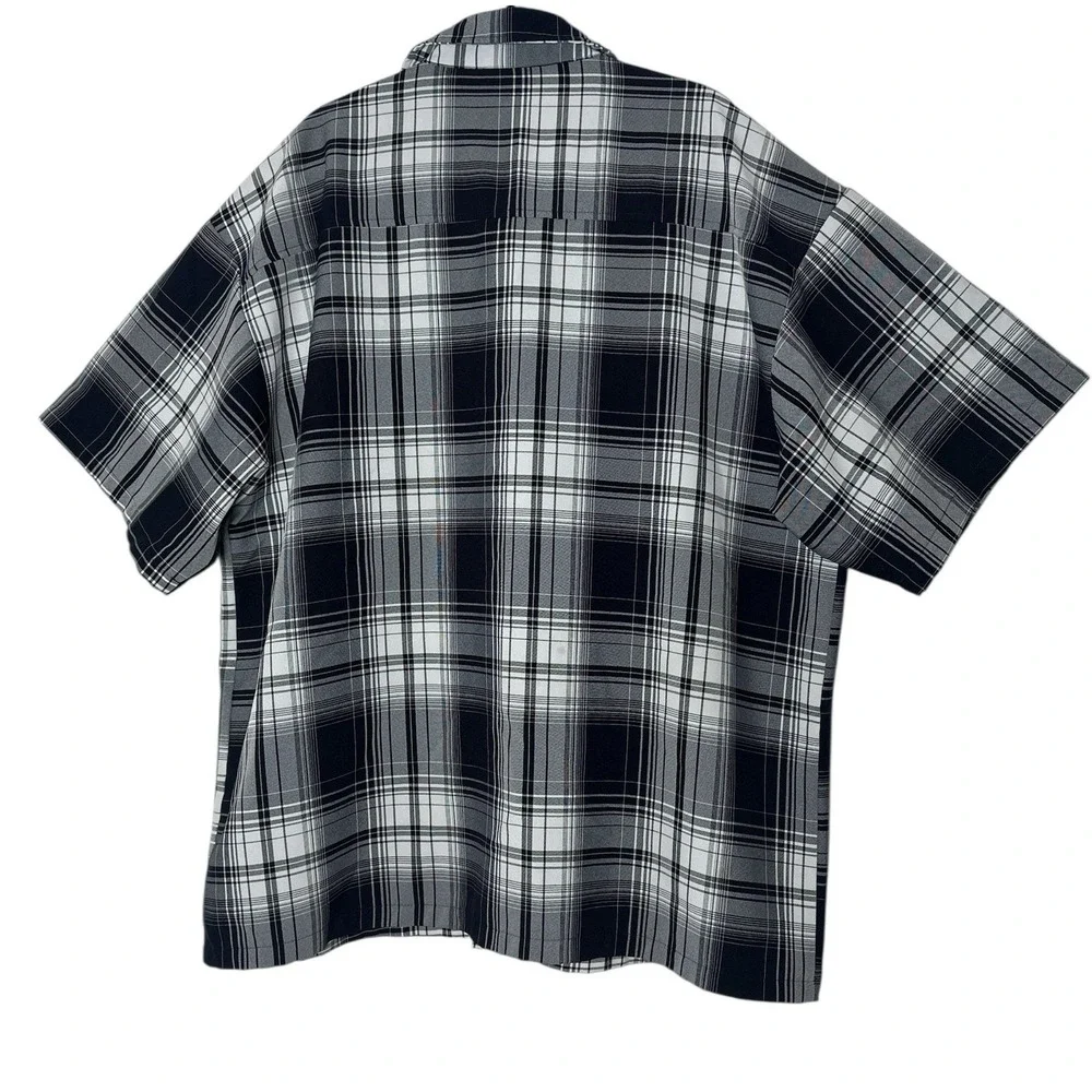 Vintage CalTop Shirt Mens 2X Plaid Button Up Short‎ Sleeve Y2K Classic Excellent